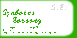 szabolcs borsody business card